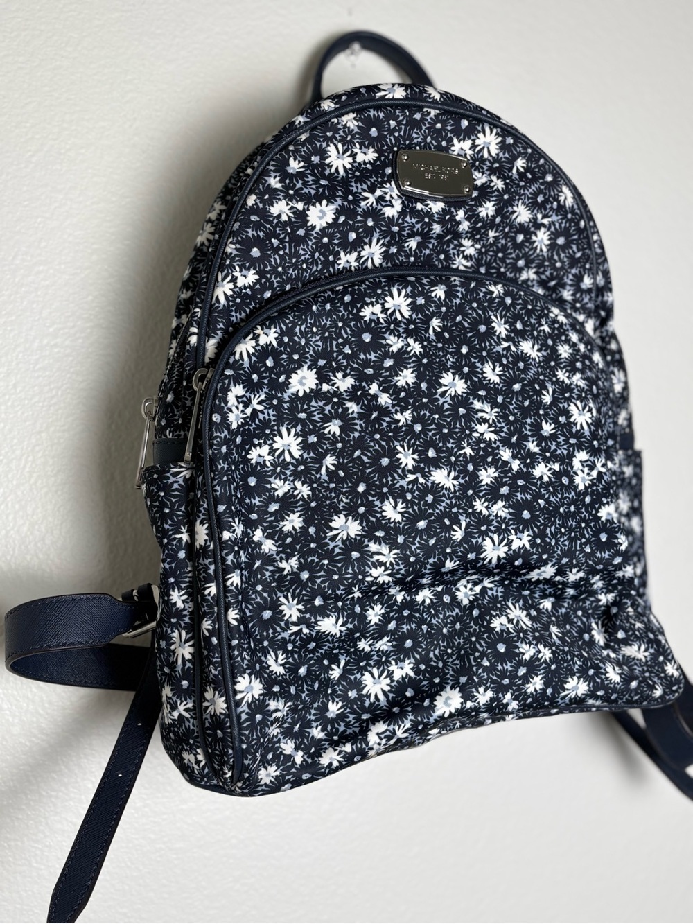 Michael Kors Navy and White Floral Backpack - Picture 2 of 8